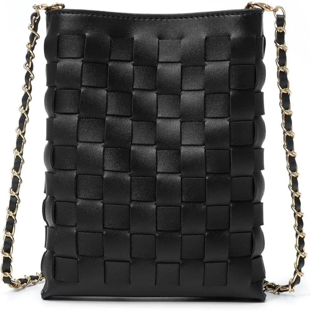 Woven Small Crossbody Cell Phone Purse for Women Teen Girls Lightweight